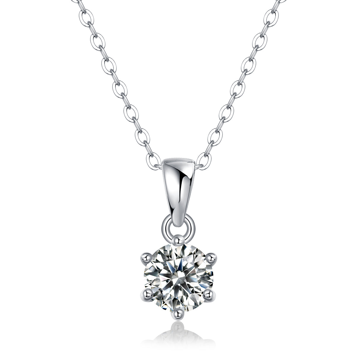 Breeze Dance - Affordable Diamond Jewelry Necklace Pendant Set With 1-carat, 2-carat And 3-carat Moissan Diamonds, S925 Sterling Silver And Platinum-plated. Fashionable And Trendy Jewelry.