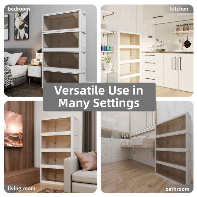 35.4 Inch Wide Clear Plastic Locker For Closet Organizer Storage, Folding Storage Box