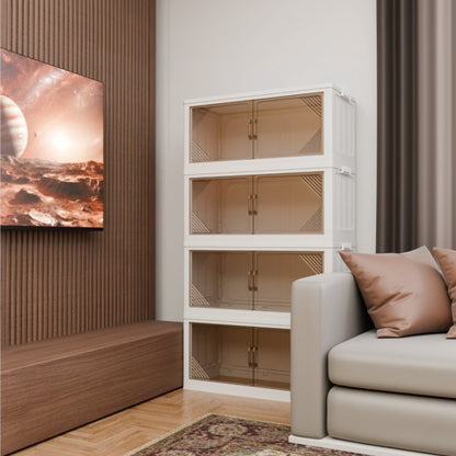 35.4 Inch Wide Clear Plastic Locker For Closet Organizer Storage, Folding Storage Box