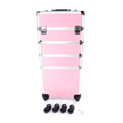 4-in-1 Aluminum Alloy, Trolley, Vanity Case, Embroidery Box