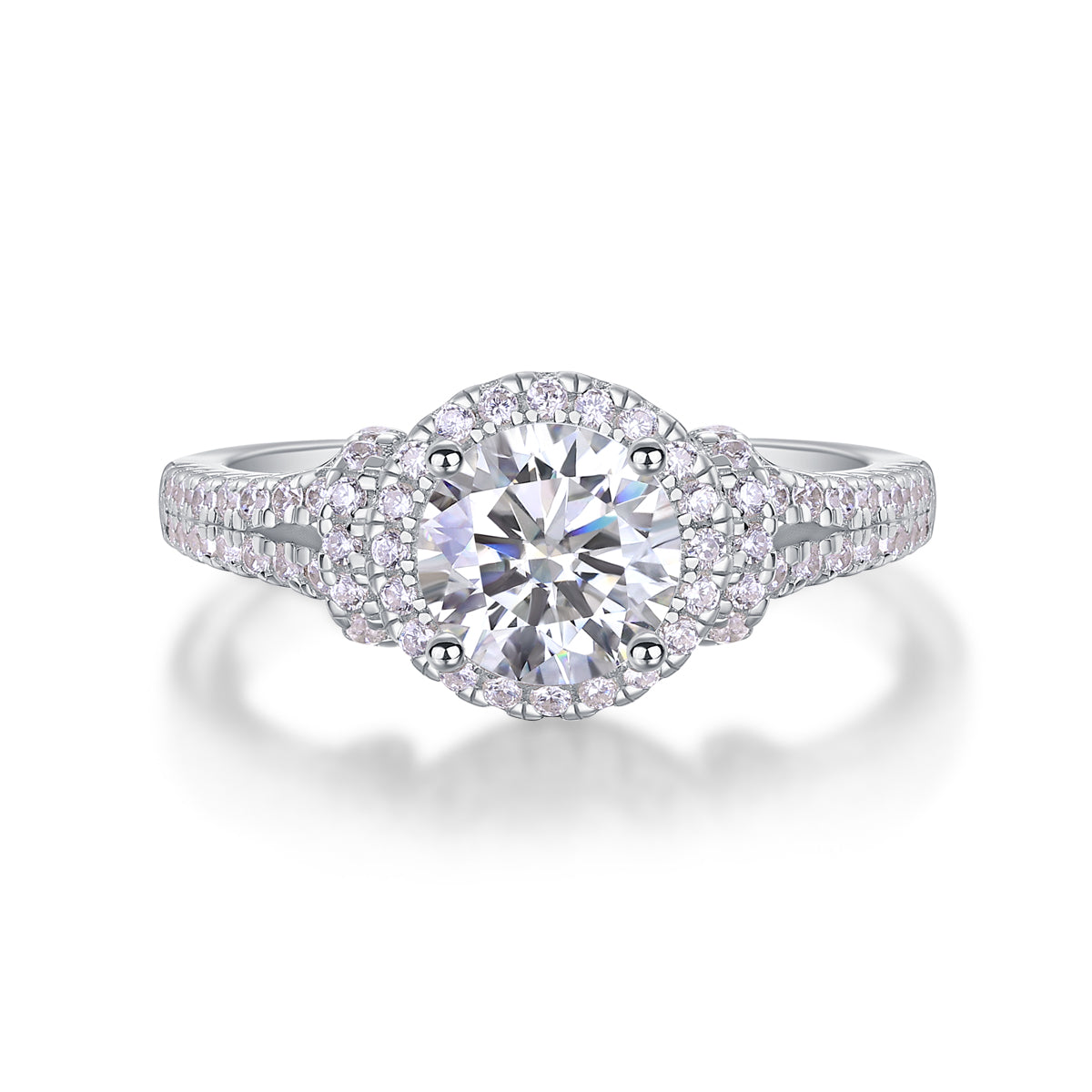 Luxury Fashion Large Diamond Wedding Ring With Moissanite Silver Ring