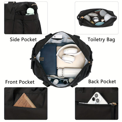 Women's Travel Duffel Bag, Sports Gym Yoga Duffel Bag Weekender Overnight Totes Bag