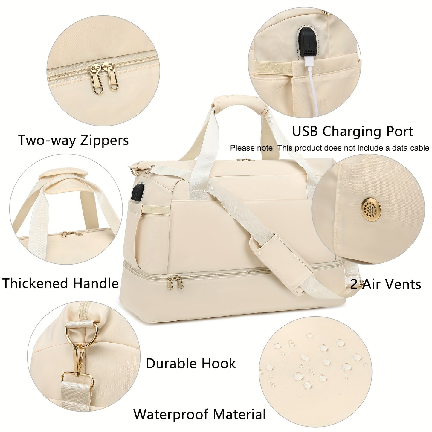 Women's Travel Duffel Bag, Sports Gym Yoga Duffel Bag Weekender Overnight Totes Bag