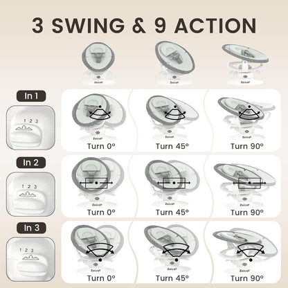 Baby Swing For Infants With Motion Detection, Electric Baby Swing With 3 Swing Modes, 12 Lullabies  5-Speeds