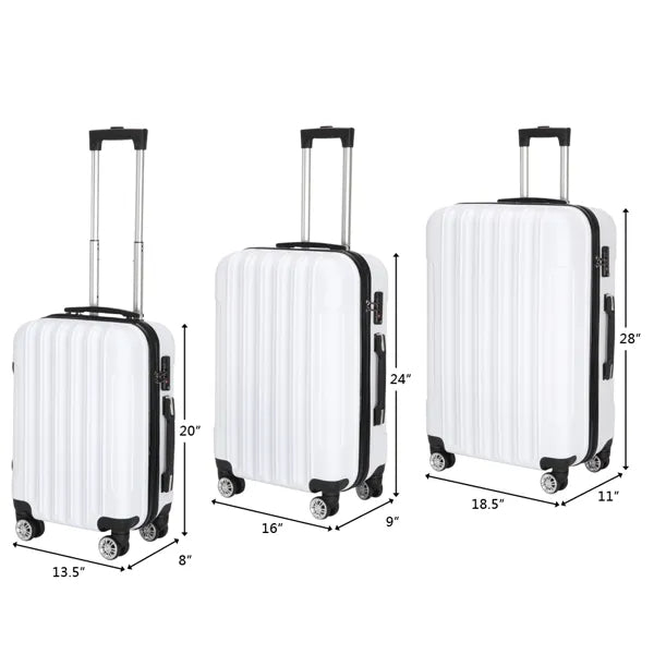 3-in-1 Multifunctional Large Capacity Traveling Storage Suitcase White