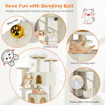 Multi Functional Cat Treehouse Cat Climbing Frame