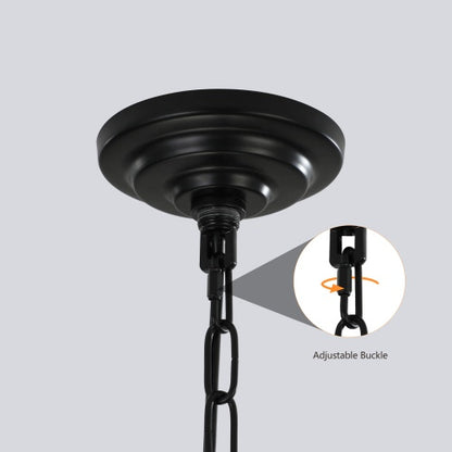 8 Lights Black & Gold Lantern Tiered Chandelier, Industrial Farmhouse Chandelier - No Bulbs Unavailable Platform- Temu