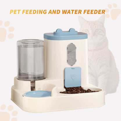 Fully Automatic 2in1 Cat Food Dispenser - Integrated Water And Food Feeding System - Cute Water Dispenser