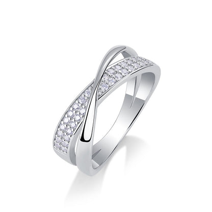 Wrap Around The Diamond Ring Luxury Fashion Set Moissanite Silver Ring