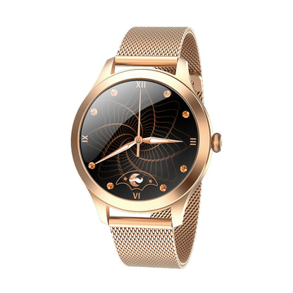 Luxury Fashion Smart Watch for Women with Mesh Band, Rose Gold and Silver, Digital Display, Interchangeable Faces, Stainless Steel Strap