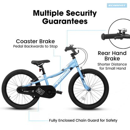 A20117 Kids' Bike 20 Inch Wheels, 1-Speed Boys Girls Child Bicycles For 4-7Years, Front V Brake, Rear Holding Brake
