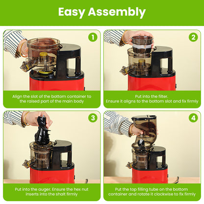 1Pc Cold Press Juicer Machine 300W Electric Slow Masticating Juicer For Whole Vegetable And Fruit With Reverse Function 2 Containers Cleaning Brush Clear Marks Easy Cleaning Fedex Shipping