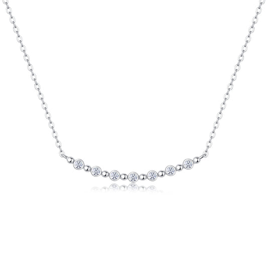 White Moon And Stars - A Fashionable And Luxurious Diamond Jewelry Pendant Set With Moissanite S925 Sterling Silver And Platinum Plating