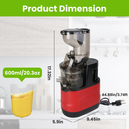 1Pc Cold Press Juicer Machine 300W Electric Slow Masticating Juicer For Whole Vegetable And Fruit With Reverse Function 2 Containers Cleaning Brush Clear Marks Easy Cleaning Fedex Shipping