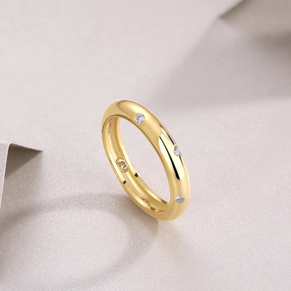 Starry Diamond Ring Wedding Ring Luxury Fashion Moissanite Silver Ring