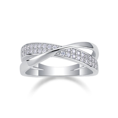 Wrap Around The Diamond Ring Luxury Fashion Set Moissanite Silver Ring