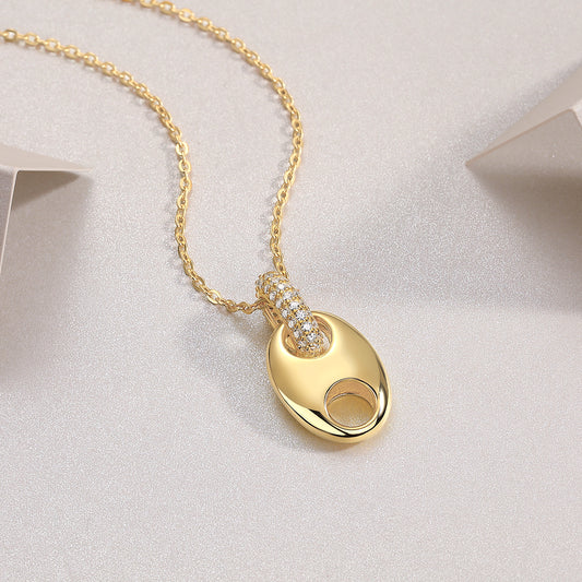 Cloud Roll And Cloud Spread - A Fashionable And Trendy Diamond Pendant Necklace Set With Moissanite S925 Sterling Silver And Gold Plating