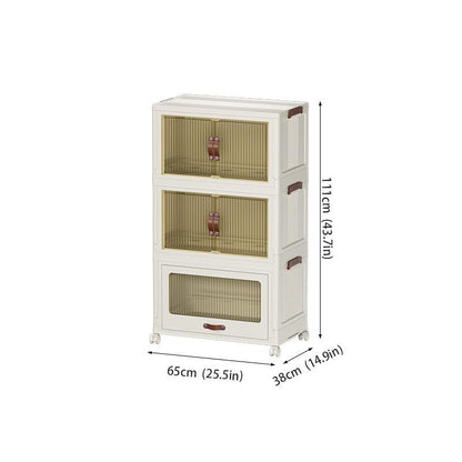 Baby Safety Transparent Opening Lid Indoor Home Decoration Storage Cabinet With Wheels